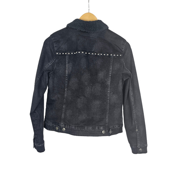Harley-Davidson Sherpa Fleece Lined Denim Jacket Black S - Picture 2 of 2
